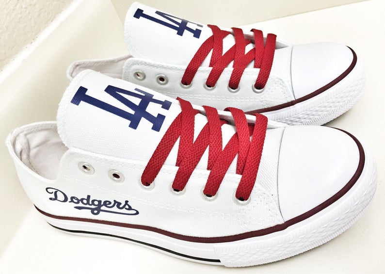 Women's Los Angeles Dodgers Repeat Print Low Top Sneakers 007